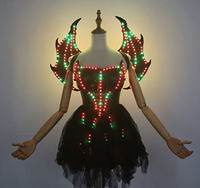 Jupe LED Lumineuse RICHSHINING pour Scène, Ailes de Démon Cosplay, Tenue LED Colorée Sexy pour Femmes, Idéale pour Fêtes et Bars