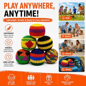 Palloni da Calcio in Maglia per Bambini, Hacky Sacks all'Uncinetto in Vari Colori, per Giochi al Chiuso e all'Aperto, per Famiglie - Product Image 3