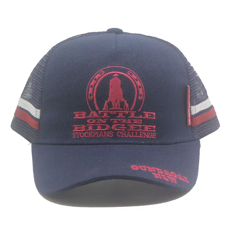 Custom 3d embroidery silk screen printing high profile mesh caps trucker hats