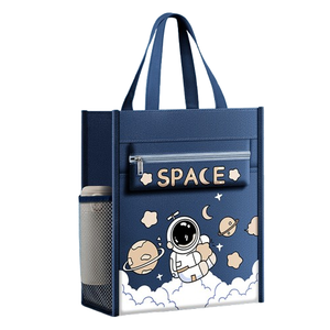 Nouveau gros mignon dessin animé mélodie Double fermeture éclair A4 stockage sac fourre-tout en cuir nouvel étudiant tutoriel fichier sac sacs d'école - Product Image 3