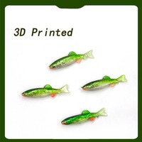 Appât souple en PVC imprimé en 3D à effet lumineux Alpha, 19 mm, 0,2 g, leurres artificiels en plastique imprimés en 3D pour le marlin dans les rivières, les lacs et les cours d'eau
