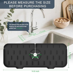 Alfombrilla de silicona para grifo de cocina, protector contra salpicaduras y almohadilla de drenaje para grifo de baño, producto para el hogar detrás del grifo - Product Image 4
