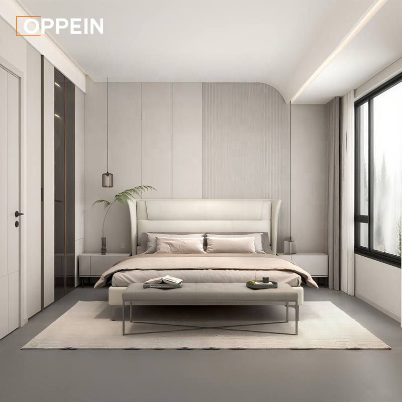 Oppein Modern Extendable White MDF Compact