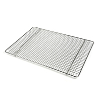 Grille de refroidissement rectangulaire en métal chromé pour grillades en extérieur, séchage du pain et des steaks