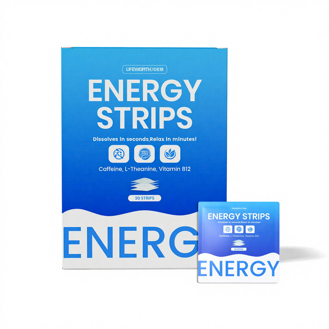 For Energy Oral Strips Mint Flavor Caffeine L-Theanine Vitamin B6 & B12 Adult Vegan Natural