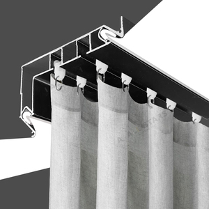 <strong>Romania</strong> Modern Stretch Ceiling Built-In Curtain Track <strong>Rail</strong> Aluminum Profile Custom Track Aluminium Black Aluminum Profile - Product Image 1