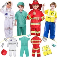 Costume de Pompier Professionnel pour Enfants : Ensemble Uniforme pour Activités Parent-Enfant et Tenues de Maternelle