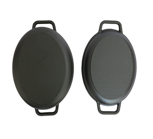Ensemble de cocottes ovales <span class=keywords><strong>en</strong></span> <span class=keywords><strong>fonte</strong></span> 2-<span class=keywords><strong>en</strong></span>-1 multifonctionnelles pour rôtir et griller, pot à ragoût pré-culotté avec couvercle-poêle - Product Image 5