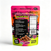 Sachet d'emballage de luxe pour aliments pour animaux de compagnie, personnalisé avec logo, imprimé numériquement, en nylon et feuille d'aluminium, avec fermeture éclair, haute qualité