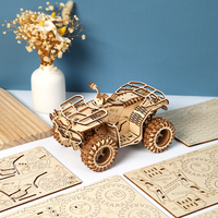 Puzzle 3D en bois DIY en gros, VTT à quatre roues, modèles artisanaux de quads tout-terrain en bois 3D pour adultes