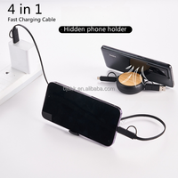 Câble de charge rapide multifonction 4-en-1 USB3.0 en cuivre pur 60W 2025 avec logo personnalisé pour iPhone/iPad