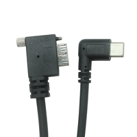 Câble USB 3.0 Type-C mâle à 90 degrés avec vis de verrouillage pour caméras industrielles