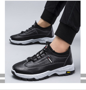 Pu Leather Upper <strong>Waterproof</strong> Anti slip Men's Walking Hiking Trekking Trail Travel Shoes Sneakers <strong>Trainers</strong> for Man - Product Image 4