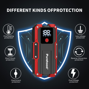 Purehood Q2 27000mAh Red Jump With Smart <b>Clamps</b> for 3.5L Gas 2.5L Engine Type-C 2000A/4000A Q2 Portable Jump Starters <b>Car</b> Batter - Product Image 2