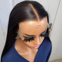 Pelucas de Cabello Humano Liso Natural Vietnamita al por Mayor 13x6 13x4 Sin Pegamento con Encaje Frontal para Mujeres Negras, Cabello Pre-Cortado