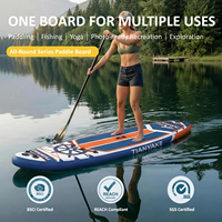 Planche de SUP gonflable tout usage pour adultes, système à 3 ailerons en PVC, idéale pour les lacs et les rivières, paddle board, surf, pêche
