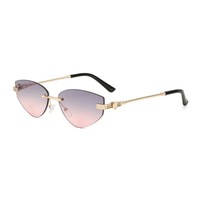 Kacamata Tanpa Bingkai Tanpa Rangka Tepi Rapi Premium Unisex UV400 Lensa PC Non-polarized Oranye Gaya Baru Mengemudi Luar Ruangan