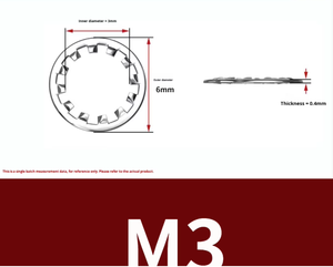 Lubyindustries Rondella di Bloccaggio Antiscivolo in Acciaio Inox 304 con Denti Esterni e Interni GB862.1 DIN6797A M3-M24 - Product Image 4