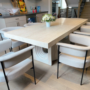 <span class=keywords><strong>Tavolo</strong></span> da pranzo italiano in marmo travertino bianco personalizzato in pietra naturale rettangolo travertino bianco <span class=keywords><strong>Beige</strong></span> Mable <span class=keywords><strong>tavolo</strong></span> da pranzo - Product Image 6