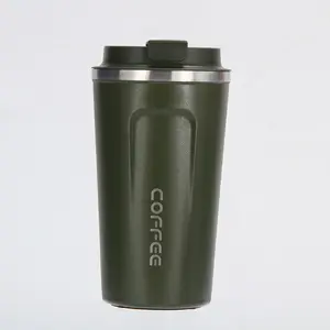 Caneca de café portátil barata de aço inoxidável com tampa, caneca isolada a vácuo, novidade de 2022