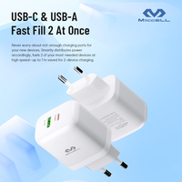 Chargeur mural USB-C Miccell 45W avec charge super rapide PD & QC3.0 pour utilisation en voyage sur ordinateur portable Android