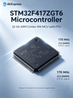 Microcontrolador STM32F417ZGT6, MCU ARM Cortex-M4 de 32 bits con FPU, 170 MHz, 213 DMIPS, 1.71 V-3.6 V, LQFP-144