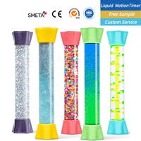 Minuteur à bulles liquides en forme d'heureglas personnalisé, jouet sensoriel pour enfants et adultes, décor de bureau coloré pour soulager le stress