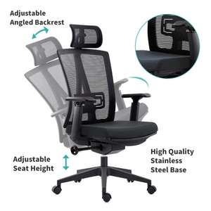 Silla de Oficina Ergonómica de Malla Transpirable, Giratoria e Inclinable, con Soporte Lumbar, Reposacabezas y Reposapiés para Oficina en Casa - Product Image 2