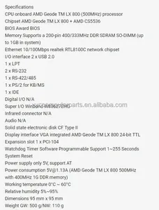 PM-LX-800-R11 100%OK PCI104 Mainboard Original Fanless IPC CPU Board <b>PC</b>/104 Embedded Industrial Motherboard PM-LX-800-R11 Mother - Product Image 3