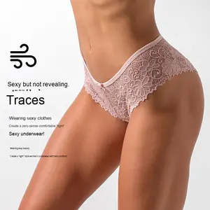 Bragas sin costuras de seda helada de encaje <span class=keywords><strong>Sexy</strong></span> para mujer exclusivas transfronterizas, diseño triangular de cintura baja, fino, de talla grande 4XL Pure Desire - Product Image 3