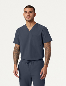 Người Đàn Ông Của Chuyên Nghiệp Chà Bộ Biểu Tượng Tùy Chỉnh Y Tế Tẩy Tế Bào Chết Với Spandex Vải Và Cơ Bản V-Cổ - Product Image 3