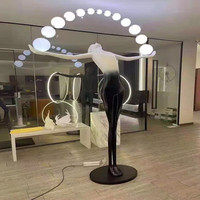 Lampe sur pied JACKSUN Hotel Art, grande lampe en résine LED avec cabochon, fille tenant un ballon, décoration, sculpture humaine, lampe sur pied, 2,3 mètres