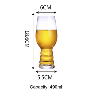 Vaso de cerveza <span class=keywords><strong>IPA</strong></span> cristal hecho a mano 17oz al por mayor transparente estilo americano embalaje en caja con muestra gratis para vino y agua - Product Image 6