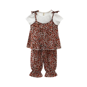 Ropa Acolchada de Algodón para Niñas al por Mayor, Camisetas con Estampado de Calaveras y Pantalones de Viscosa para Niños, Traje de Carreras Infantil de Proveedor Chino - Product Image 1
