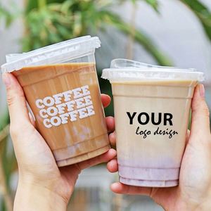 Couvre-gobelet en plastique transparent réutilisable de 98 mm avec logo personnalisé imprimé en sérigraphie sur PET pour les fêtes, le café, les jus et les boissons - Product Image 3