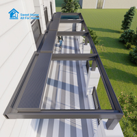 Pergola bioclimatique motorisée en aluminium de luxe Sweet Home, toit à lames rétractables, montage facile pour terrasse arrière-cour