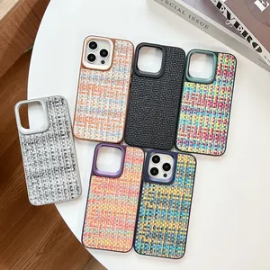 Luxury Design Colorful Fabric Customizable Women Phone Case For IPhone Case For IPhone 15 Pro Cover