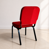 Chaise de banquet moderne rembourrée avec poignée, chaise de salle à manger empilable à structure métallique pour événements, mariages et conférences