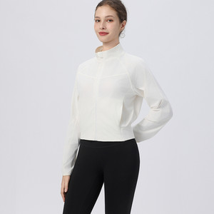 Chaqueta de Yoga de <span class=keywords><strong>tenis</strong></span> para <span class=keywords><strong>mujer</strong></span>, chaqueta ligera para correr, chaqueta informal a la moda, ajustada, de manga larga, con logotipo personalizado, ropa de Yoga - Product Image 4