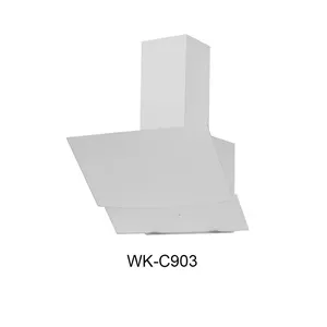 White Strong Suction Island Hood Range Hood Kitchen Fan Extractor Ceiling Cooker Hood With Touch Switch