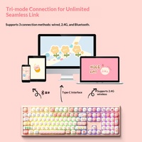 Clavier mécanique OEM MG108B Piggy Party, trois modes, RGB, sans fil, taille standard, 108 touches, PBT, USB Type-C, pour filles, ordinateur de bureau, nouveau, Chine