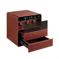 Coffre-fort mural en cuir PU haute sécurité avec serrure à empreinte digitale et remontoir de montres pour armoire et bureau à domicile