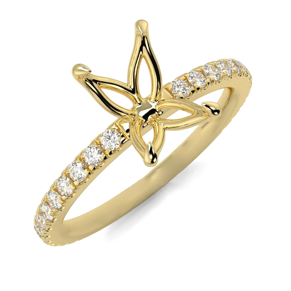 Impostazione dell'anello vuoto impostazione dell'anello in oro 9K 10K 14K 18K personalizzato senza pietre impostazioni di Semi-montaggio montaggio ad anello per le donne
