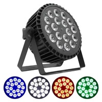 Projecteur LED Par plat et fin 18x18W 6-en-1 RGBWA UV DMX512 pour éclairage de scène, mariages, DJ, discothèques et églises