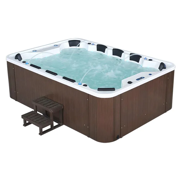 8 person sitting europe luxury hotel backyard pools hydrotherapy rectangular outdoor spa hot tub