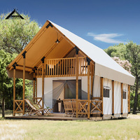 BOTEEN haute qualité Safari tente maison extérieure étanche grand bois luxe à deux étages Duplex Style Glamping hôtel tente