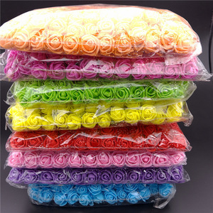 Bunga Mawar Organza PE 144pcs/Kantong, Diameter 2.5cm, Buket Mini, Bunga Foam untuk Pernikahan, Dekorasi Luar & Dalam Ruangan, untuk Dekorasi Kantor, Laris Terjual - Product Image 1