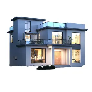 Low cost china cheap prefabricated modular modern and luxury design homes light steel frame prefab house villa