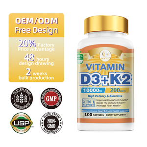 DUOZI OEM Marque Privée Vitamine D3 K2 Capsules Molles Haute Puissance Complément Alimentaire pour la Santé Osseuse - Product Image 1