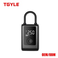 Pompe à air sans fil portable ABS pour voiture avec manomètre numérique, gonfleur de pneus automatique haute pression pour voitures, noir